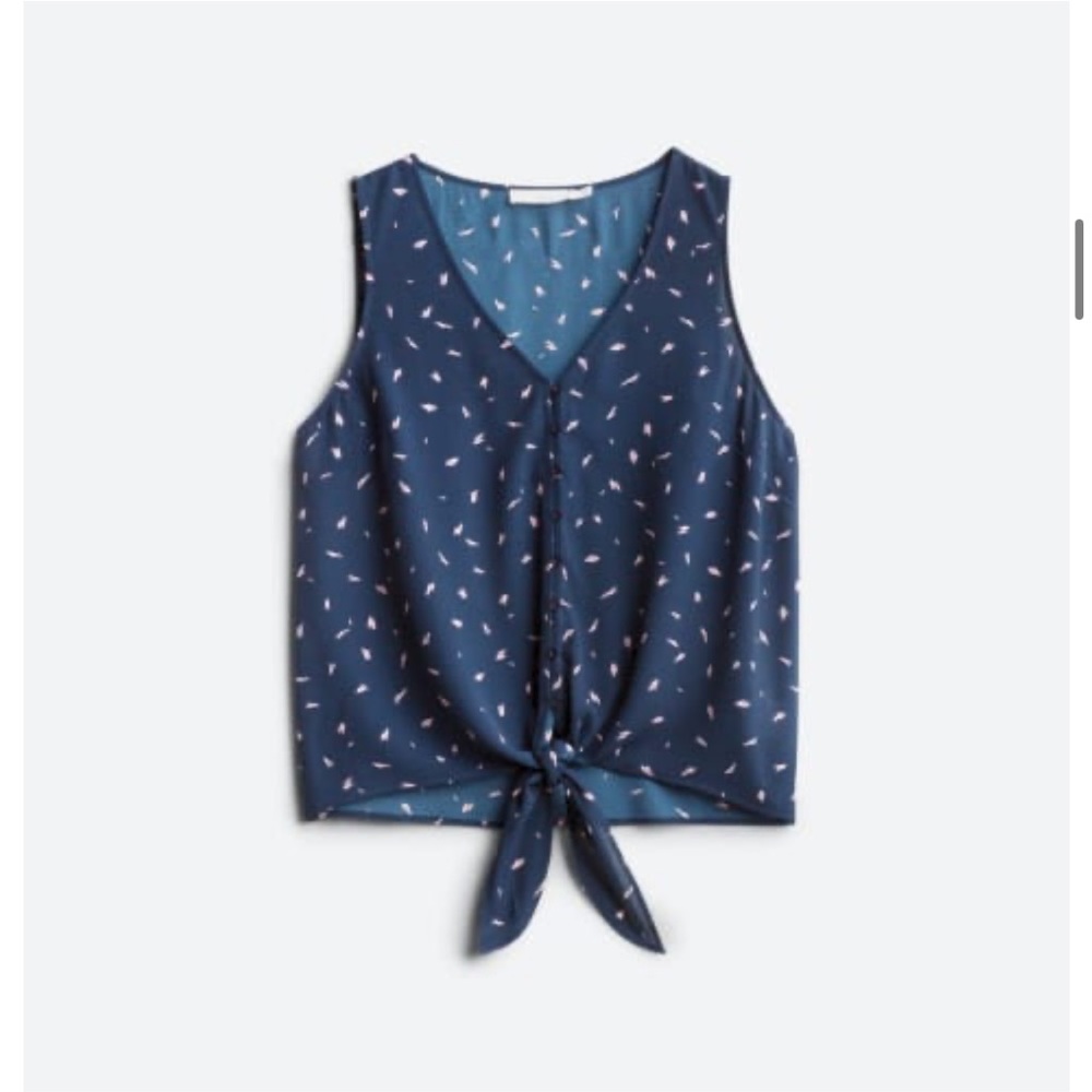 Navy patterned tank top